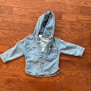 Zara Kids Light Blue Denim Hooded Jacket